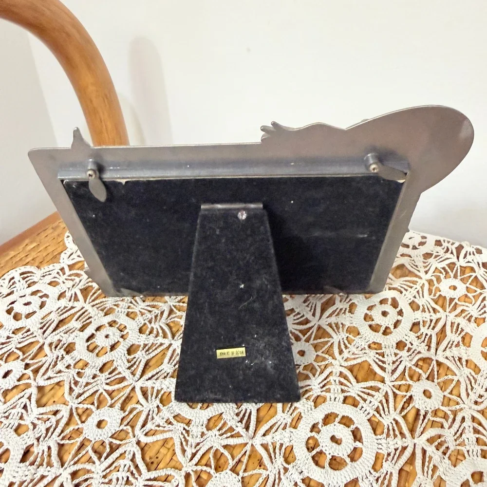 Vintage Humpty Dumpty Pewter Tone Metal Picture Frame Nursery Rhyme 3.5x5
